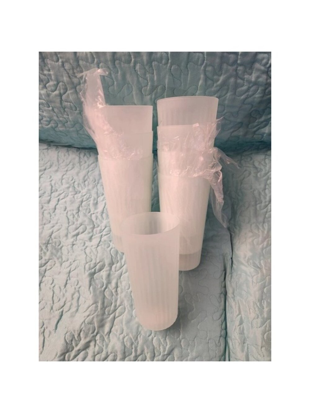 Set of 7 Frosted Plastic Cups NWT